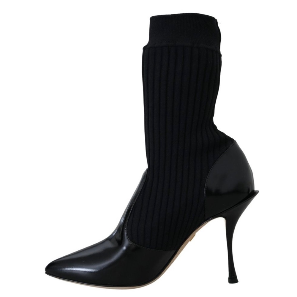 Dolce and Gabbana Black Socks Stiletto Heels